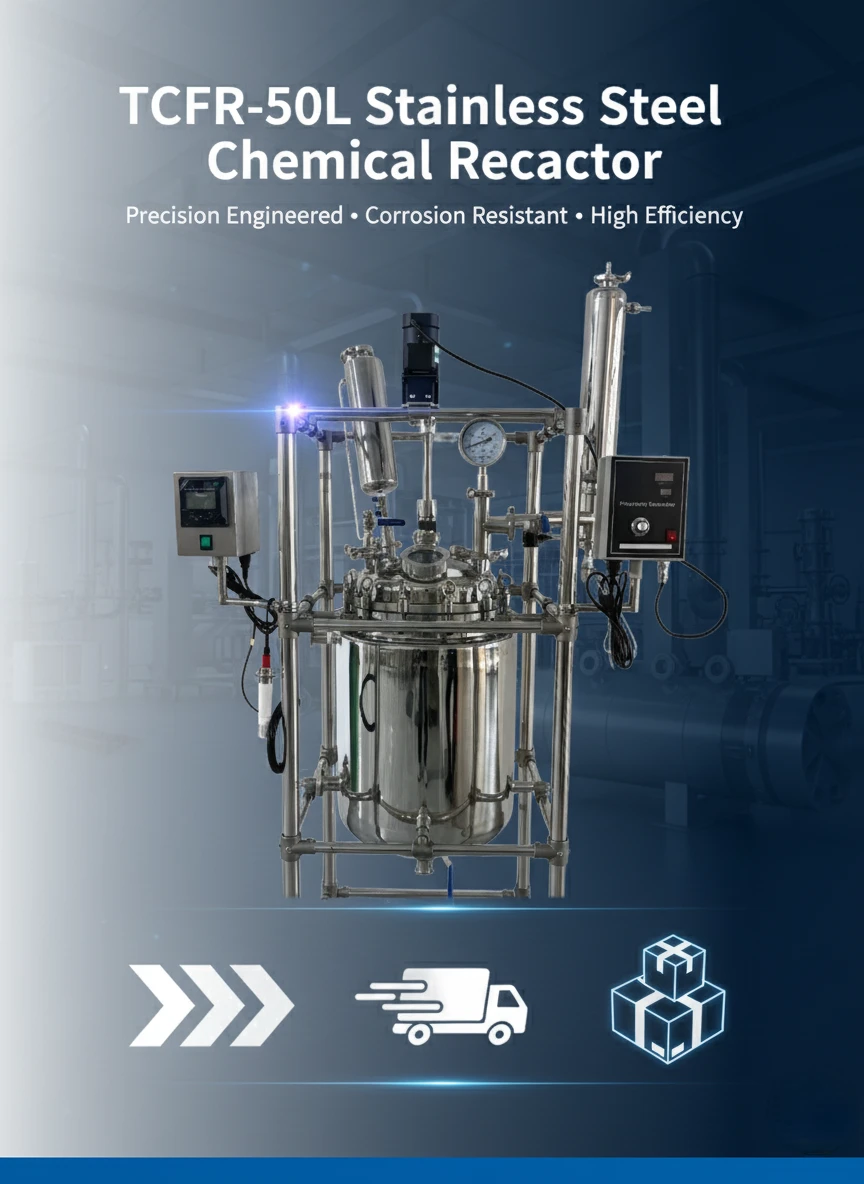 50एल स्टेनलेस स्टील रासायनिक रिएक्टर चिली भेजने के लिए तैयार है